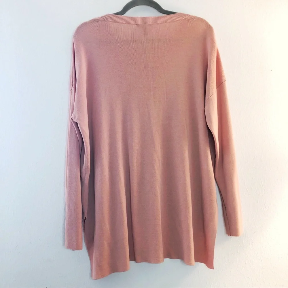 Eileen Fisher Sweater Blush Pink Rounded Neck High-Low Box Top Sz XL BNWT - Picture 8 of 10